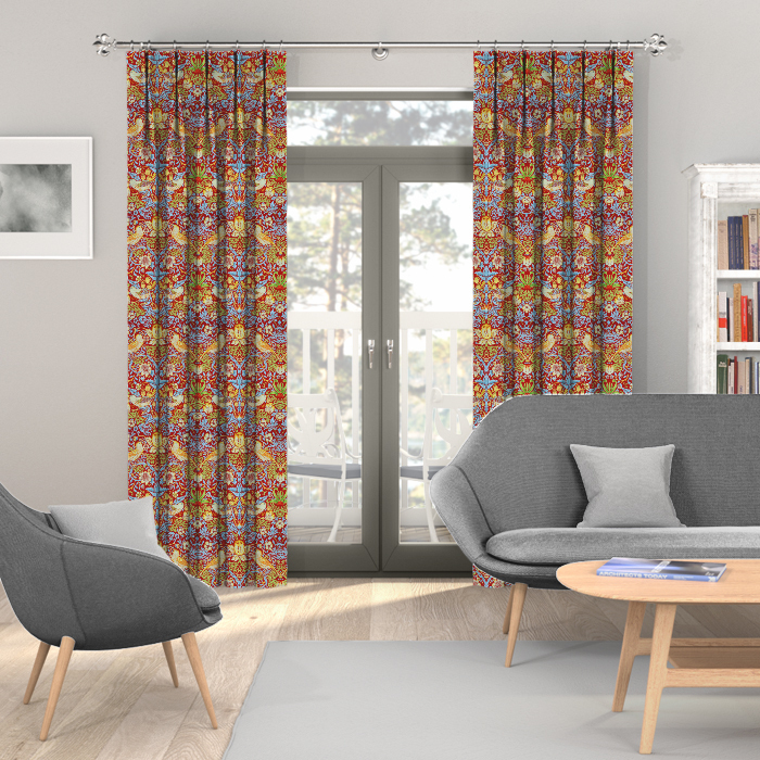 Made To Measure Curtain Strawberry Thief Tapestry Wine