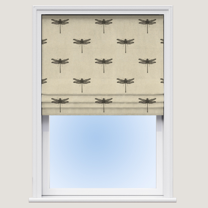 Roman Blind in Azure Linen
