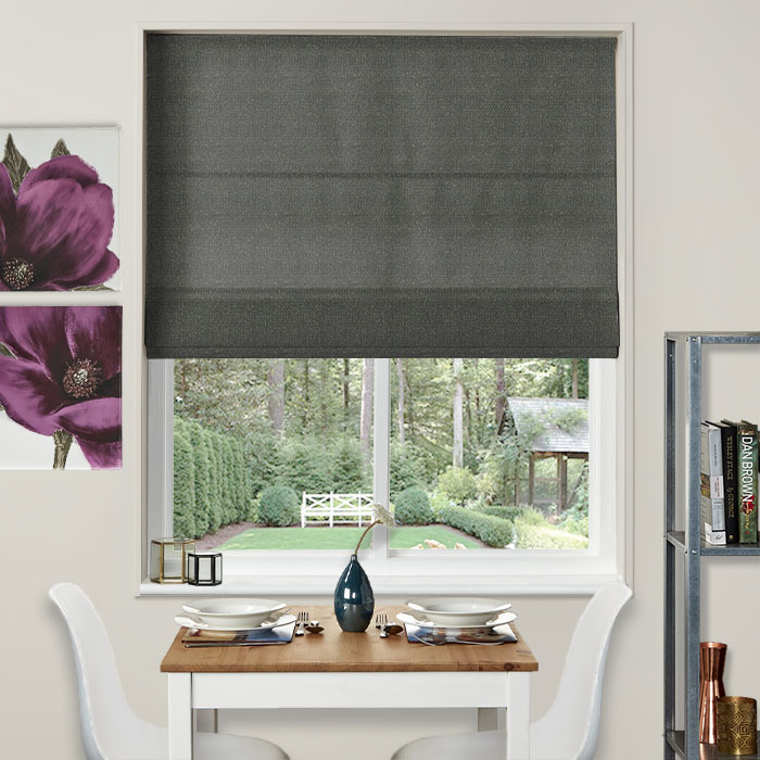 Roman Blind in Boucle Granite