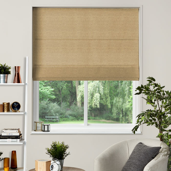 Roman Blind in Boucle Latte