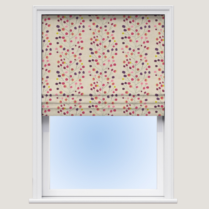 Berry Tree Mink Plum Berry Lime Roman Blind