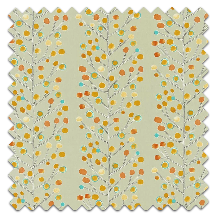 Swatch of Berry Tree Netural Tangerine Powder Blue Lemon