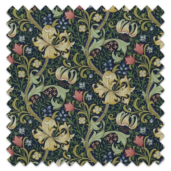 Swatch of Golden Lily Midnight/Green