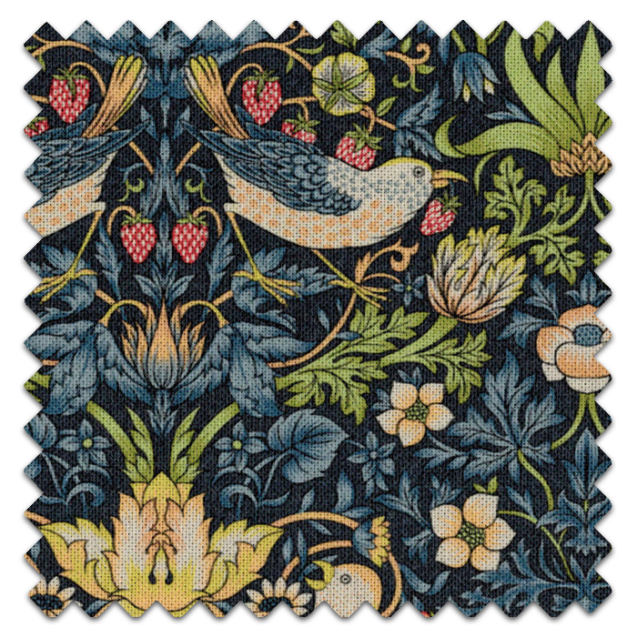 Swatch of Strawberry Thief Navy