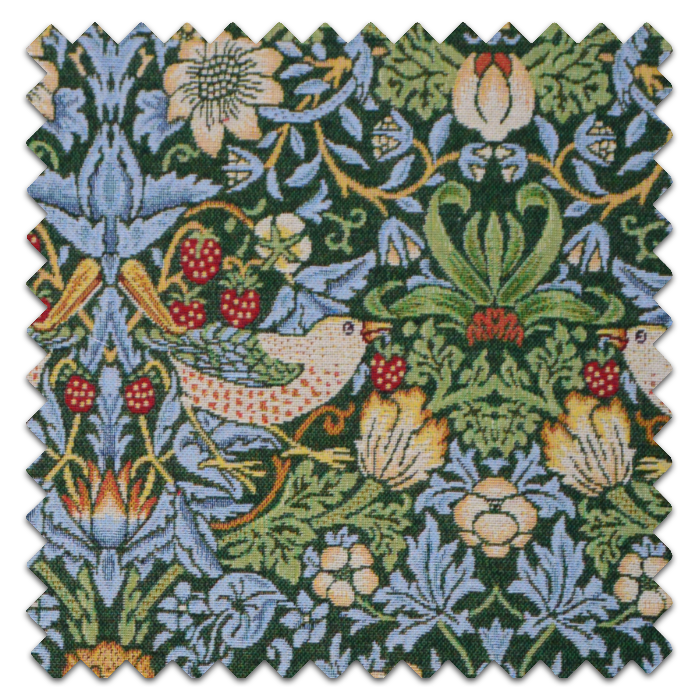 Strawberry Thief Tapestry Bottle Green Roman Blind Fabric Sample