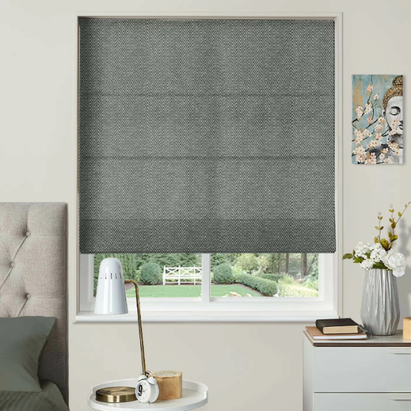 Electric Roman Blind in Summit Anthracite