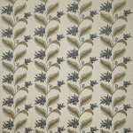 Berry Vine Indigo Fabric Flat Image Berry Vine Indigo Fabric Flat Image
