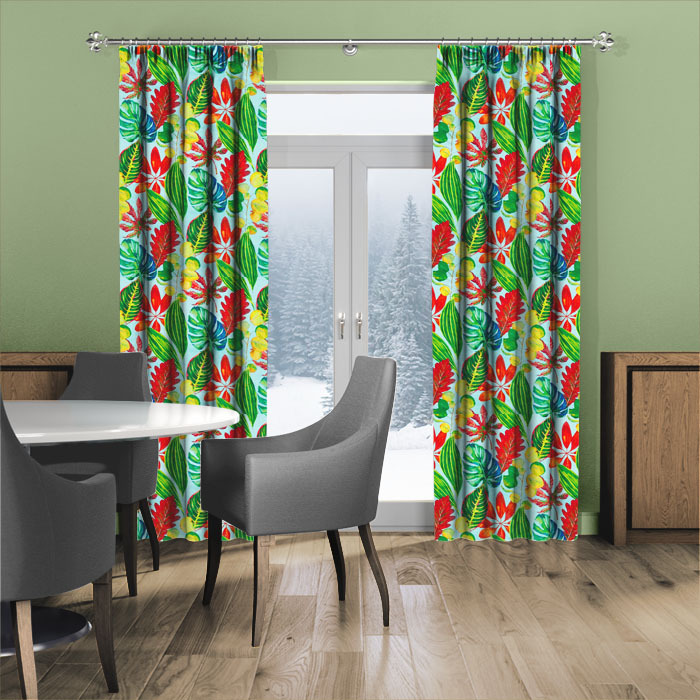 Curtains in Bahamas Watermelon