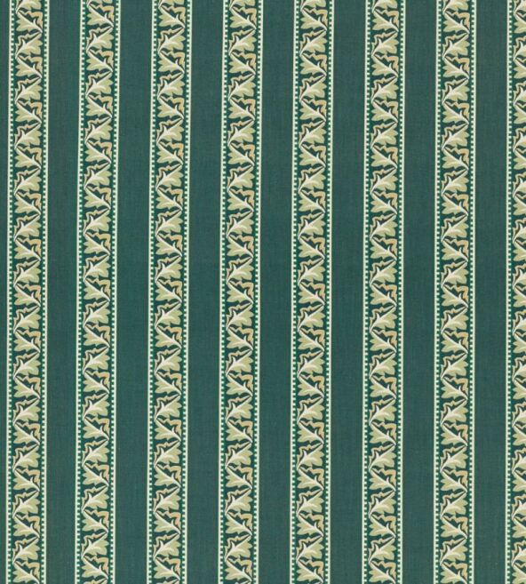 Red Car Stripe Emery Blue Fabric by Morris & Co