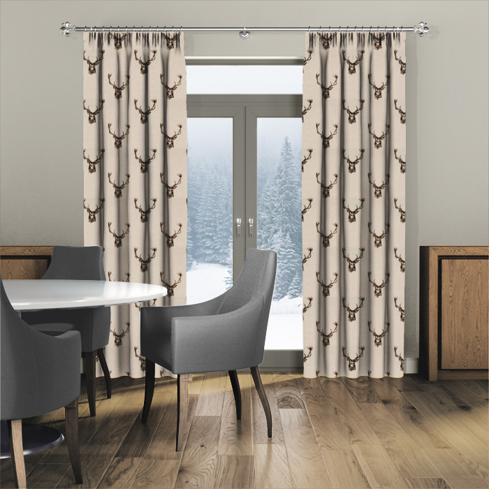 Stags Charcoal Curtains