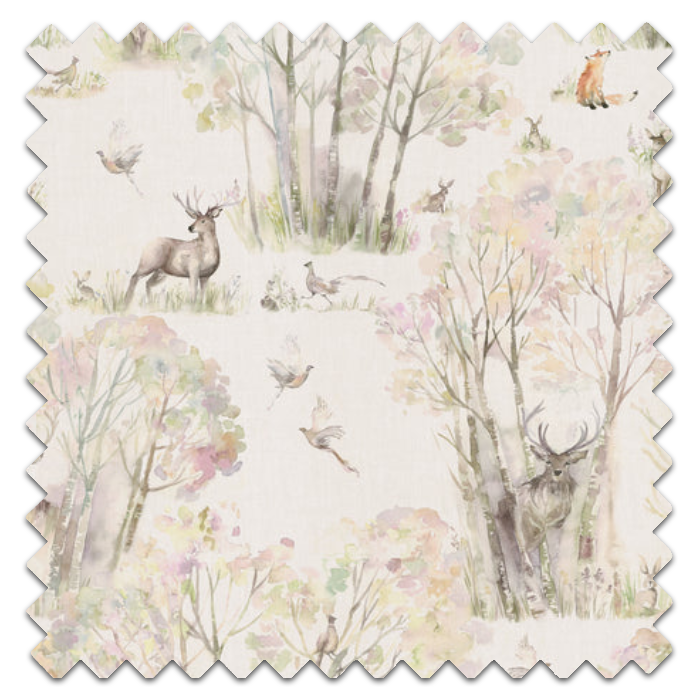 Roman Blinds Enchanted Forest Cream Fabric Sample