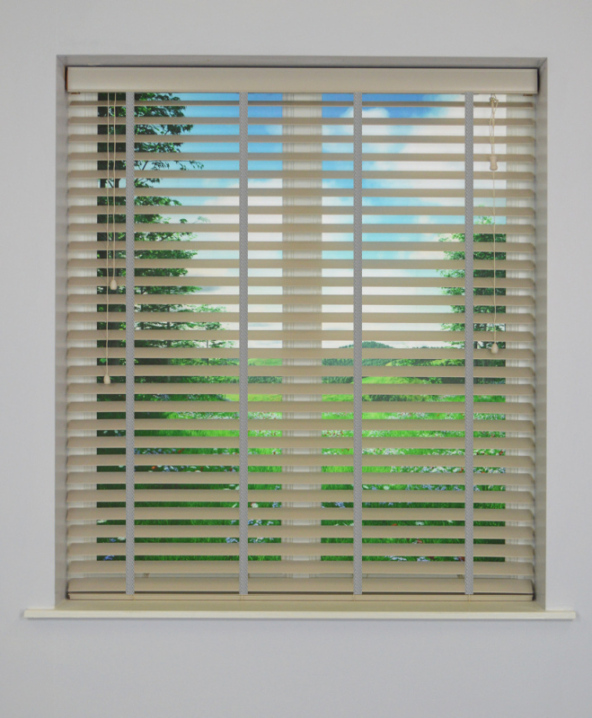 Opal Inspirewood Venetian Blind with Dark Grey Tape