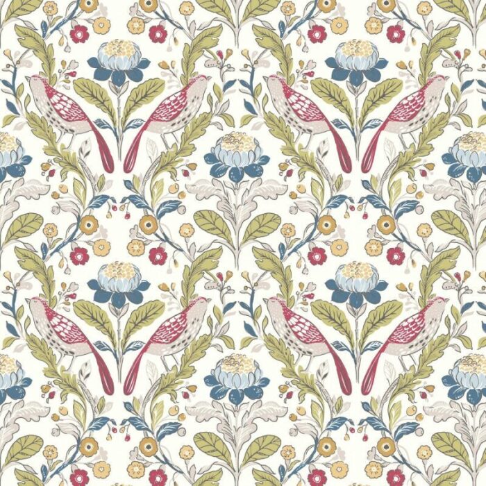 Orchard Birds Rouge Roller Blind