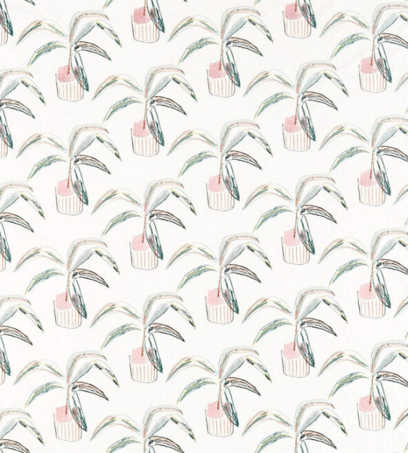 Crassula Blush Brick Mist Fabric by Scion