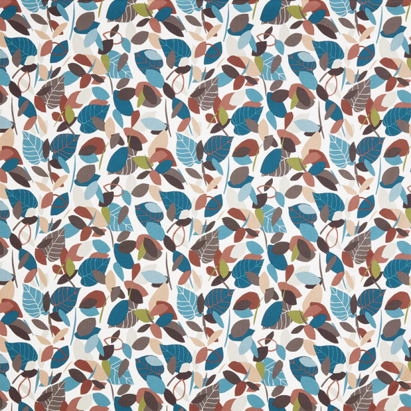 Botaniska Teal Fabric Flat Image