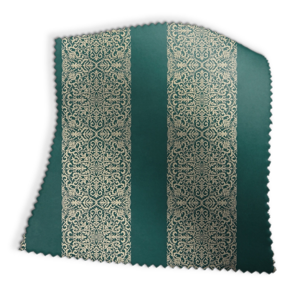 Brocade Stripe Teal Fabric Swatch