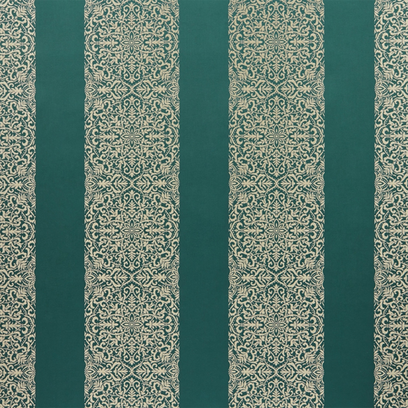 Brocade Stripe Teal Fabric Flat Image