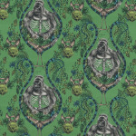 Silverback Green Linen Fabric Flat Image Silverback Green Linen Fabric Flat Image