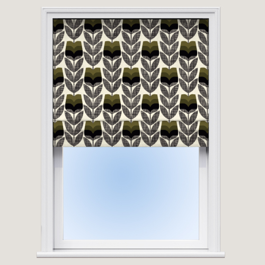 Roman Blind Orla Kiely Rosebud Moss