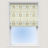 Roman Blind in Strawberry Thief Embroidery Apple Blue