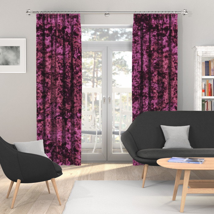 Made To Measure Curtains Crush Velvet Berry