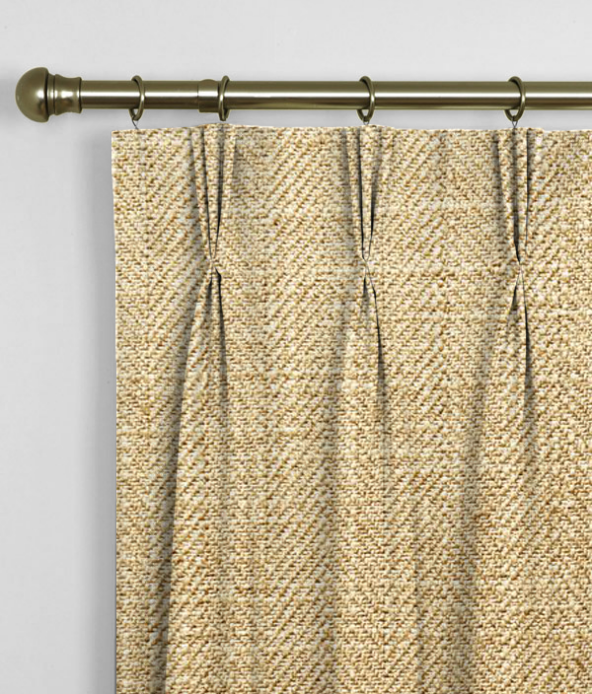 Pinch Pleat Curtains Henley Straw