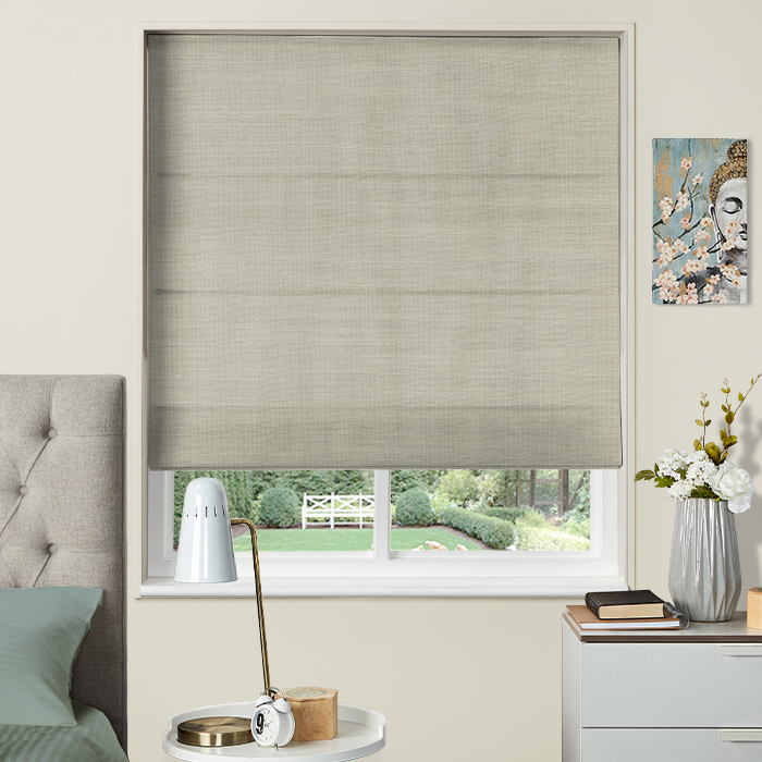 Electric Roman Blind Lisburn Linen Angora