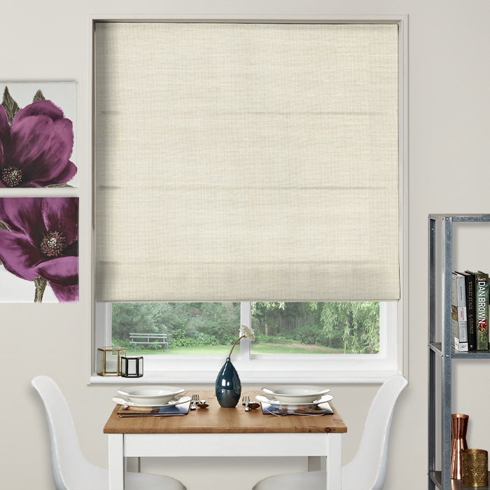 Electric Roman Blind Lisburn Linen Glacier