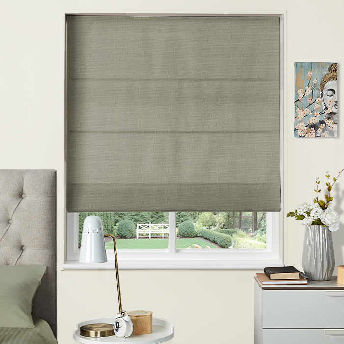 Electric Roman Blind Lisburn Linen Peyote