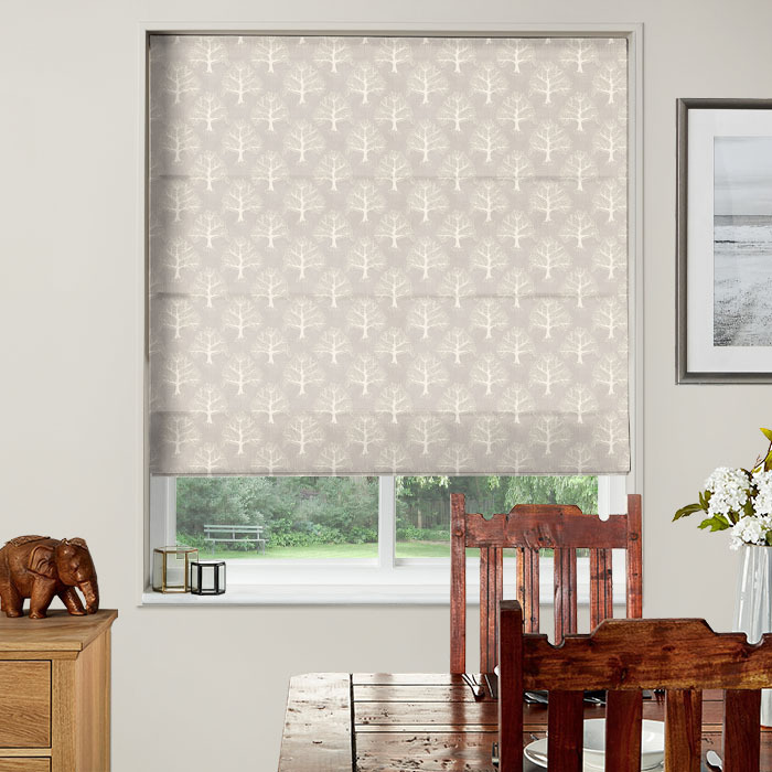 Electric Roman Blind in Great Oak Flint