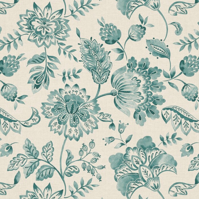 Kamila Teal Fabric by The Pure Edit