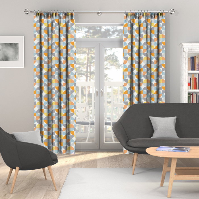  Made To Measure Curtains Spiral Tangerine 1