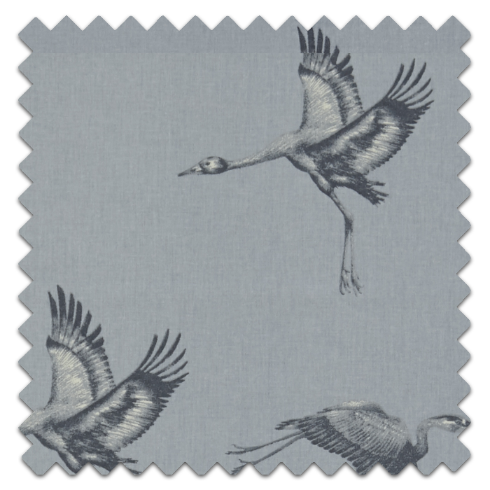 Roman Blind Cranes Delft Fabric Sample