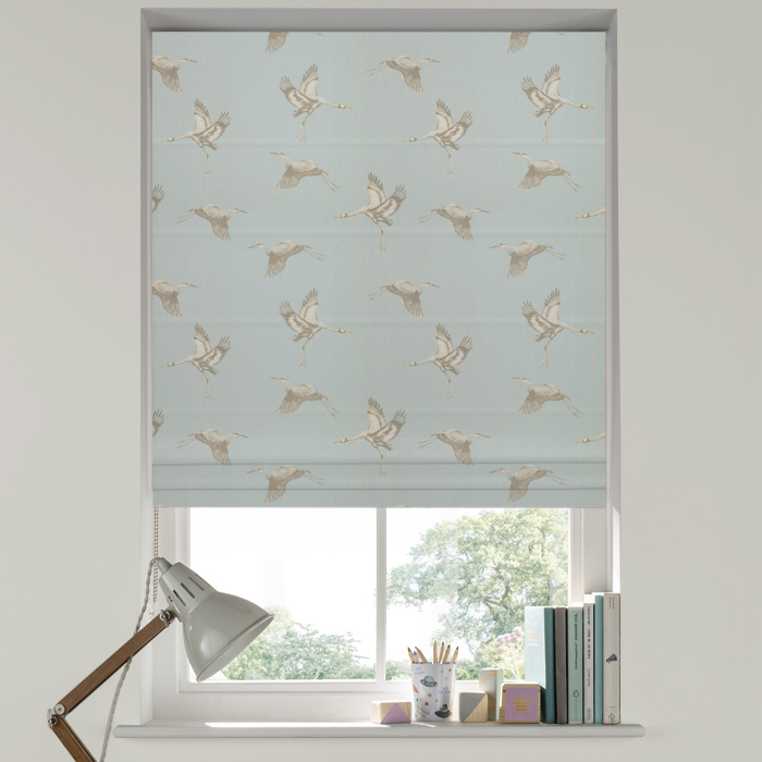 Roman Blind in Cranes Duckegg
