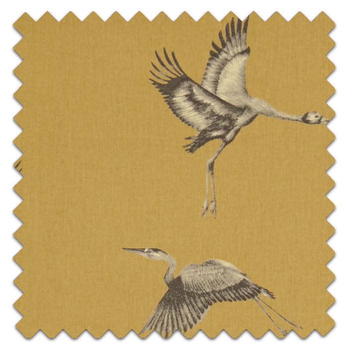 Roman Blind Cranes Gilt Fabric Sample
