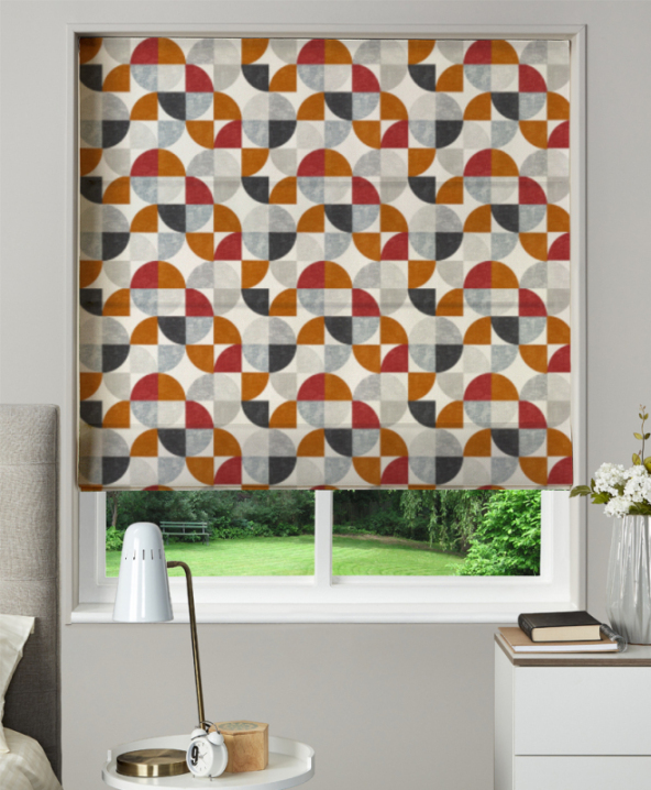 Made To Measure Roman Blind Spiral Scarlet 1