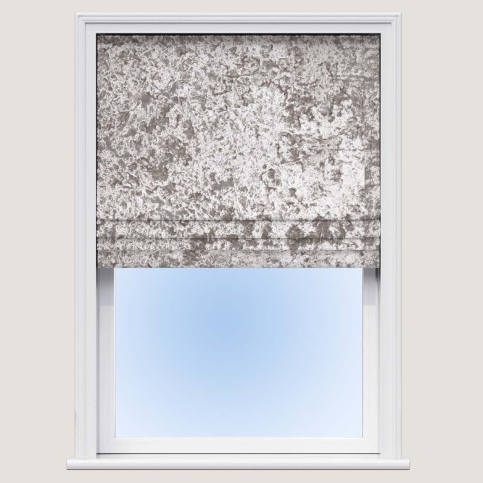 Made To Measure Roman Blind Crush Velvet Pearl