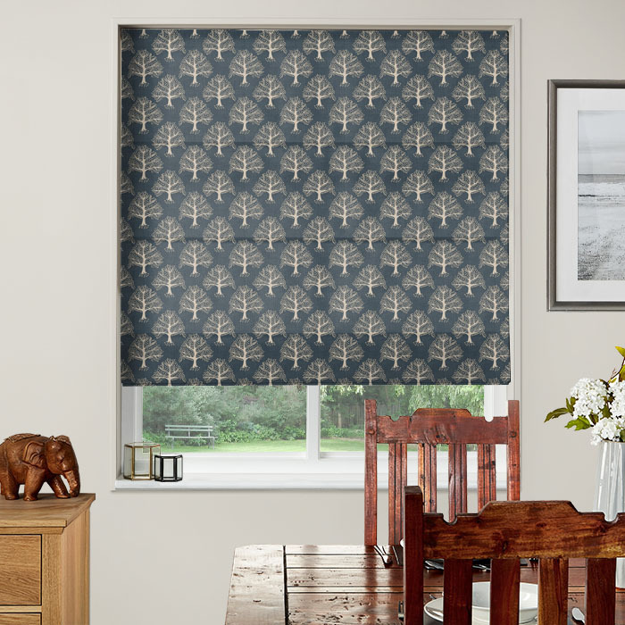 Roman Blind in Great Oak Midnight