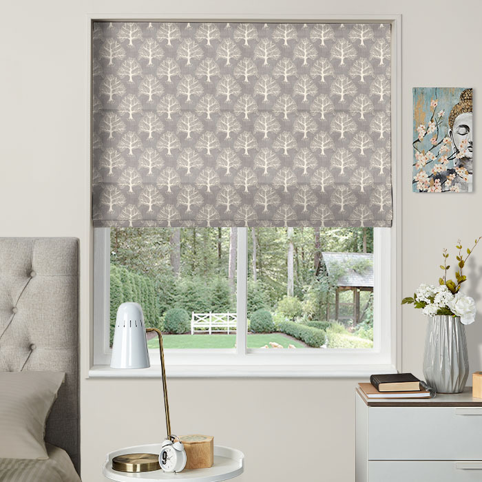 Roman Blind in Great Oak Pewter