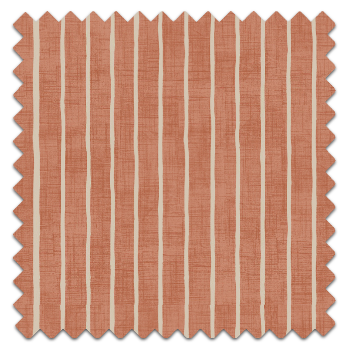 Roman Blind Pencil Stripe Paprika Fabric Sample