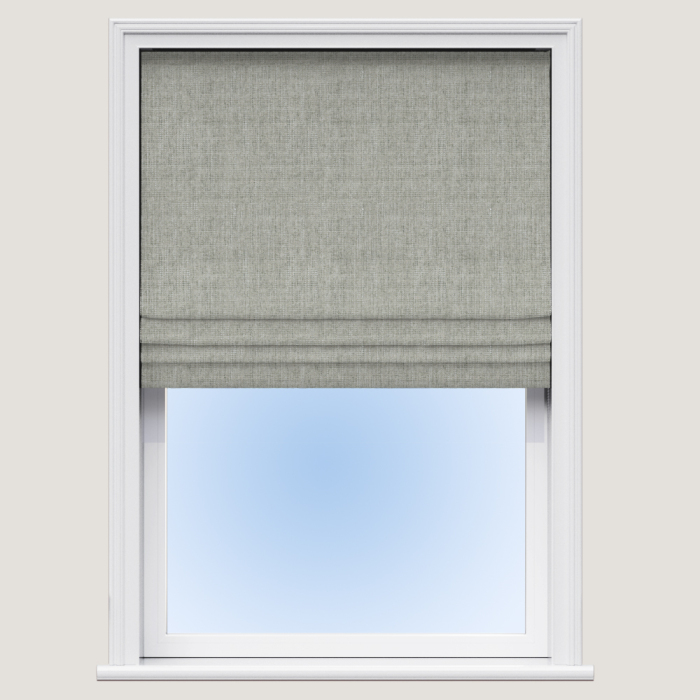 Shimmering Thread Silver Roman Blind