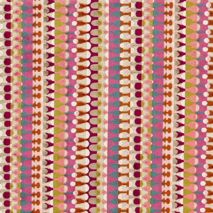 Orpheus Magenta Peacock Fabric by Clarke And Clarke
