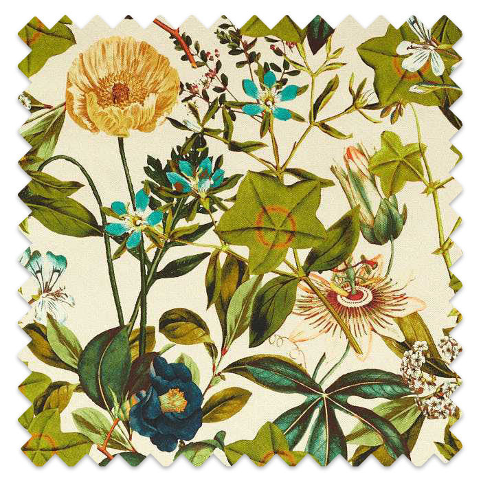 Swatch of Passiflora Outdoor Denim by Clarke And Clarke