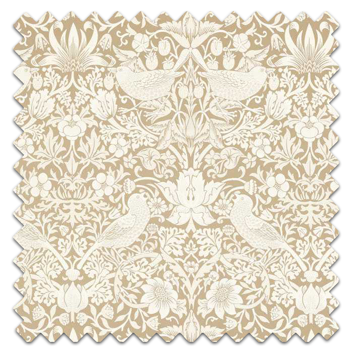 Swatch of Strawberry Thief Jacquard Linen