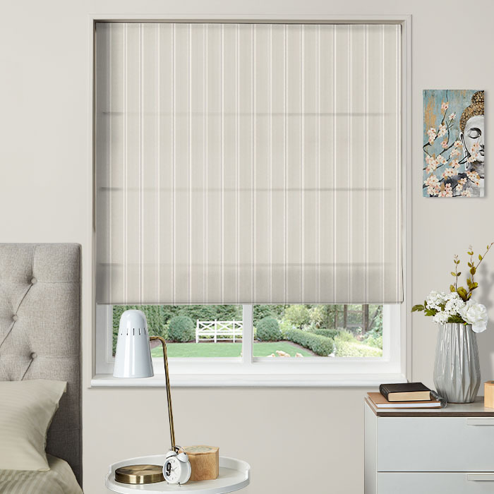Electric Roman Blind in Rowing Stripe Flint