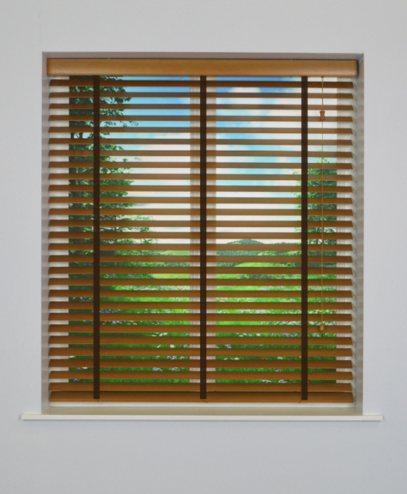 Sugar Maple Wooden Venetian Blind With Chocolate Tape