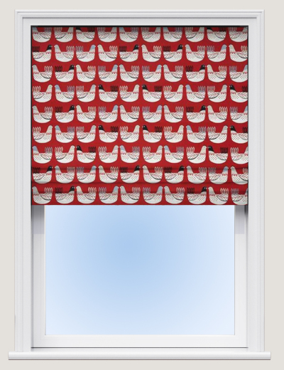 Made To Measure Roman Blind Cluck Cluck Scarlet Made To Measure Roman Blind Cluck Cluck Scarlet