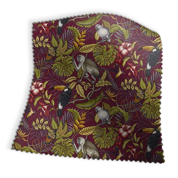 Rainforest Cranberry Fabric Swatch