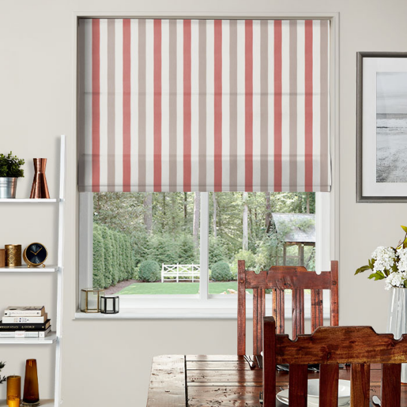 Electric Roman Blind in Lowell Raspberry