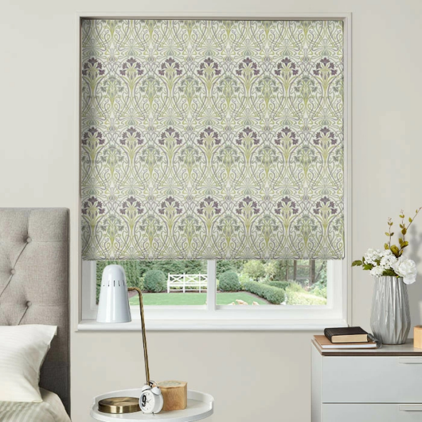 Electric Roman Blind in Tiffany Mulberry